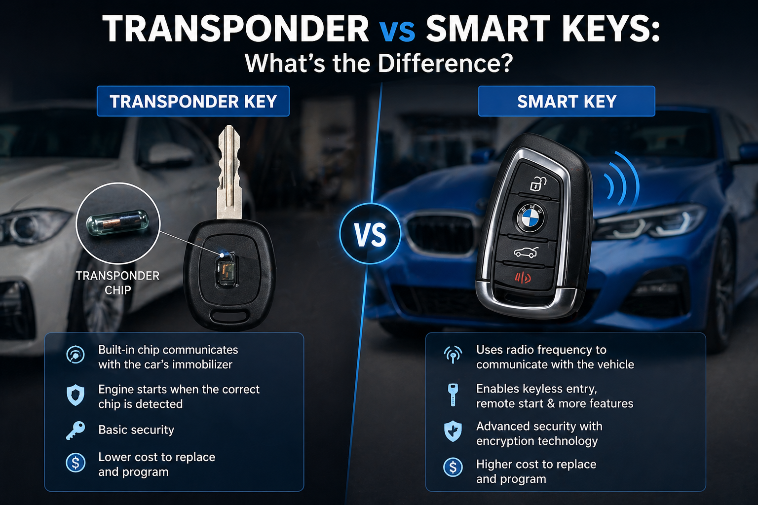 Transponder vs smart key